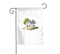 BROLEO Une petite serre imprimée sur mât de drapeau de jardin, décoration de cour extérieure, mode, 30,5 x 45,7 cm