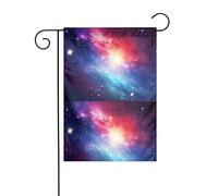 BROLEO Univers Galaxie Star Space Printing Mât de drapeau de jardin extérieur décoration de cour 30,5 x 45,7 cm