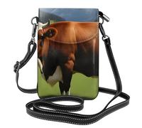 BROLEO Véritable vache suisse marron avec prépuce en cuir, étui à rabat, petite bandoulière réglable