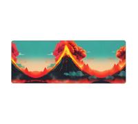 BROLEO Volcano Printing Tapis de souris extra large Forte adhérence, durable, bord de verrouillage précis 30,5 x 80 cm
