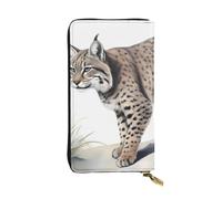 BROLEO Wild Bobcat Portefeuille long en cuir pour filles et femmes à la mode - Durable, élégant et fonctionnel, Noir , Taille unique