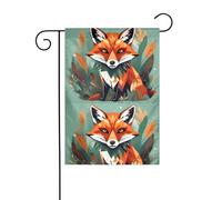 BROLEO Wilderness Fox Art Printing Mât de drapeau de jardin extérieur Décoration de cour 30,5 x 45,7 cm