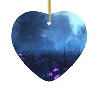 Broleo Wildflowers In The Night Field Prints Christmas Ceramic Love Pendentif Décoration d'intérieur Festival Cadeau