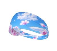 BROLEO Wildflowers Under Blue Sky Bandeau de sport pour femme résistant à la transpiration Bandeau élastique d'été