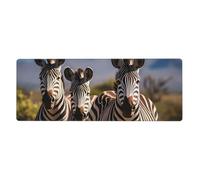 BROLEO Zebras On South Africa Tapis de souris extra large avec forte adhérence, durable, bord de verrouillage précis 30,5 x 80 cm