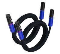 Brollitest Câble XLR haut de gamme - Câble audio symétrique à 3 broches - 1 paire de câbles symétriques mâle/femelle - Pour haut-parleurs de moniteur, enceintes de table de mixage, microphones de