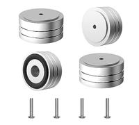 Brollitest Lot de 4 pieds de haut-parleur - Amortisseurs de résonance efficaces pour pieds de caisson de basses - Pieds HiFi - Absorbeur de chocs - Argenté