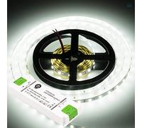 Brollux Bande LED professionnelle Blanc neutre 24 V 300 LED Bande 5 m lumineuse - mit Netzteil