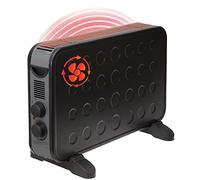 Brollux BT2K Chauffage électrique, mobile, 2000 W, avec ventilateur, convecteur, 3 niveaux, thermostat noir