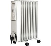 Brollux Radiateur à huile électrique max. 2500 W H11 Chauffage électrique 11 nervures Radiateur électrique mobile Chauffage à huile Thermostat Chauffage à huile