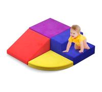 Brolteja Blocs de construction en mousse pour bébé - Taille XXL - Pour les tout-petits de 1 à 3 ans - Tour d'escalade avec toboggan - Grands blocs de construction pour s'amuser en intérieur (housse en