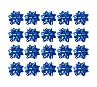 BroLuka 20 x Gold Metallic Gift Bows Self Adhesive Decorative Beautiful Gift Wrapping Pull Bows for Christmas, New Year & Party Presents (Blue)