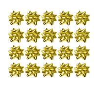 BroLuka 20 x Gold Metallic Gift Bows Self Adhesive Decorative Beautiful Gift Wrapping Pull Bows for Christmas, New Year & Party Presents (Gold)