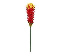 Broméliacées artificielles en soie pour cuisine, étagère, décoration de chambre, longueur des fleurs 40,6 cm (1 pièce, rouge)