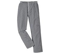 Bromley Chef Pantalon Taille élastique 100% coton alimentaire Restauration de travail, Black Check, M