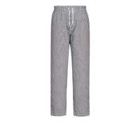 Bromley Chef Pantalon Taille élastique 100% coton alimentaire Restauration de travail, Blanc/Noir, L