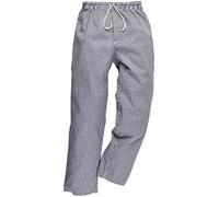 Bromley Chef Pantalon Taille élastique 100% coton alimentaire Restauration de travail, Bleu (Pied de Poule), X-Small