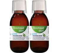 BRONCHOKOD NATUREL TOUX SECHE & GRASSE SANS SUCRE- dès 2 ans - Goût pêche- Flacon 120 ML Sirop 2x120 ml