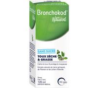 Bronchokod Naturel Toux Sèche & Grasse Sans Sucre Dès 2 Ans Goût Pêche Flacon 120ml