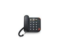 Brondi Téléphone filaire Bravo 15 – mains libres, 10 mémoires, 3 clés LED dédiées – Noir
