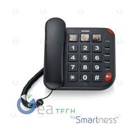 Brondi Bravo 15 Téléphone Fixe Pour Seniors Tactile Grand Haut-Parleur Noir