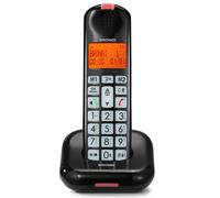 Brondi Téléphone sans fil Bravo Moon – Mains libres, gros boutons, mémoire 100 numéros – Noir