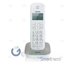 Brondi Gala Téléphone Cordless Fonction Éco Dect Écran Grand Réveil | Blanc
