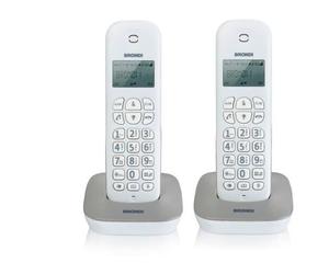 Brondi Gala Twin Téléphone DECT Identification de l'appelant Gris et Blanc