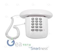 BRONDI SOLE Téléphone Fixe Design Rétro Poignée Confortable Blanc