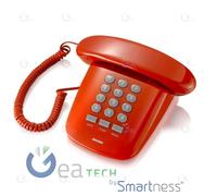 Brondi SOLE Téléphone Fixe Filaire Design Rétro Impugnatura Confort | ROUGE