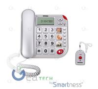 BRONDI SUPER BRAVO PLUS Téléphone Fixe Télécommande Sos Display Large Silver
