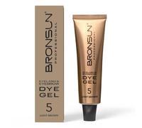 BRONSUN® Teinture Gel Extra-Résistante pour Cils et Sourcils | Effet Henné | Coloration de la Peau et des Poils jusqu’à 7 Semaines | Formule Sans Ammoniac | Marron Clair №5 - 15 ml