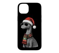 Brontosuarus Dinosaure Chapeau de Père Noël Plaid Écharpe Lunettes de Soleil Coque pour iPhone 14 Plus