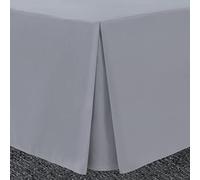 Bronwen Mathew Tour de lit plissé en microfibre brossée douce, facile d'entretien, infroissable (King size, gris)