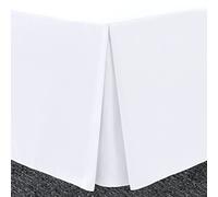 Bronwen Mathew Tour de lit plissé en microfibre douce, facile d'entretien, infroissable (King size, blanc)