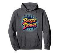 Bronx Boogie Down Retro Urban Music Lover Cadeau Sweat à Capuche, Unisexe pour Adultes, Chiné Foncé, S