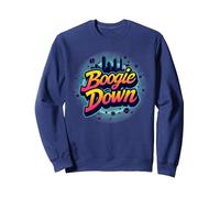 Bronx Boogie Down Retro Urban Music Lover Cadeau Sweatshirt, Unisexe pour Adultes, Bleu Marine, S
