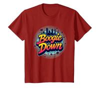 Bronx Boogie Down Retro Urban Music Lover Cadeau T-Shirt, Enfant, Canneberge, 6 Ans