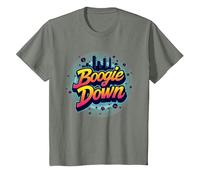 Bronx Boogie Down Retro Urban Music Lover Cadeau T-Shirt, Enfant, Vert Kaki chiné, 6 Ans