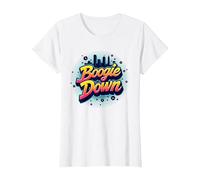 Bronx Boogie Down Retro Urban Music Lover Cadeau T-Shirt, Femme, Blanc, S