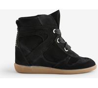 Bronx Bronx Black Jaeyy Suede Lace Up Wedge Trainers