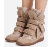 Bronx Bronx Natural Jaeyy Suede Velcro Wedge Boots