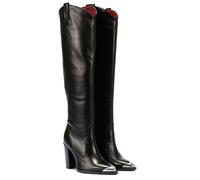 Bottes femme en cuir Bronx New-Americana - Talons aiguilles - Noir - Hauteur 10cm - Fermeture zippée 38