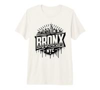 Bronx NYC Typographie Paysage Urbain Street Art T-Shirt Haut de Gamme