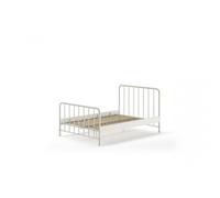 Vipack Lit double Bronxx en métal avec sommier 140 x 200 cm Blanc mat