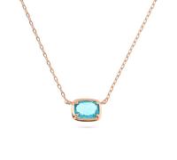 Bronzallure Collier en or rose avec cristal turquoise, chaîne forcée, Medium, Bronze, Pas de gemme