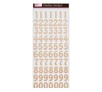 Bronze Métallique Contour Des Autocollants - Les Grands Nombres - Police 3, Docrafts, Scrapbooking Papier