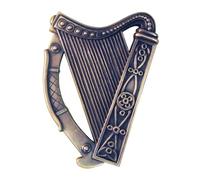 Bronze Plated Wall Plaque With Irish Harp Design 16cm X 13cm