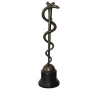Bronze Tige D'Esculape Serpent Asklepionsstab sur Base de Marbre Hauteur 38 CM