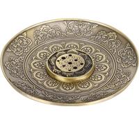 Bronze Weihrauchbrenner Platte Blume runde Stockhalter für die Heimdekoration